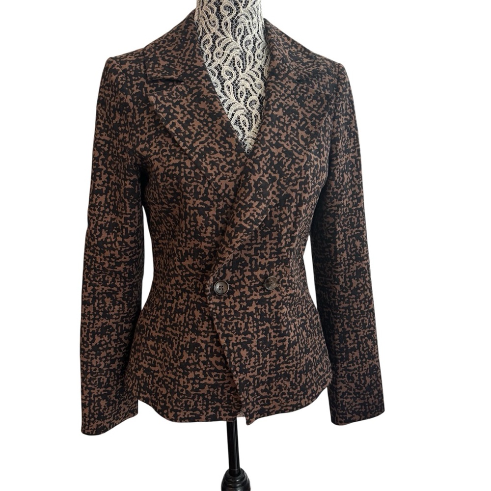 Le Chateau Black and Brown Textured Blazer